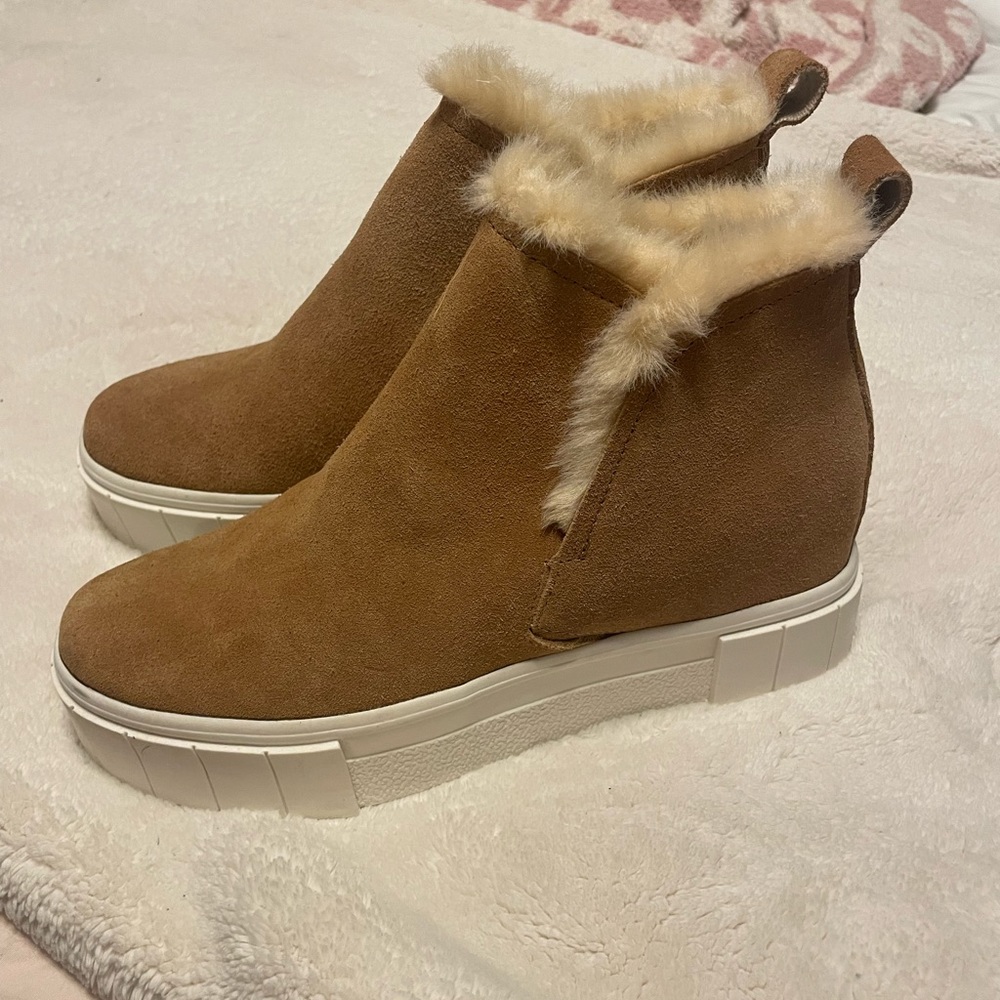 Dolce Vita New Taupe Faux Fur Sneaker